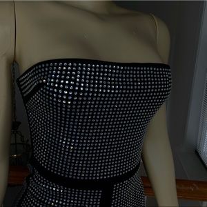 Swarovski tube sleeveless crystal romper pantsuit